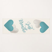 Tapis De Yoga Coeurs Turquoises et ivoiriens pointus "Juste resp (Devant (Horizontal))