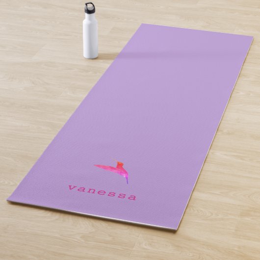 Tapis De Yoga Colibri mauve (En situation)