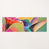 Tapis De Yoga Colibri vibrant au coucher du soleil (Devant (Horizontal))