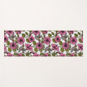 Tapis De Yoga Colibris et fleurs d'hibiscus roses (Devant (Horizontal))