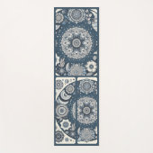 Tapis De Yoga Collage bleu foncé et blanc cassé (Devant)