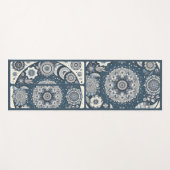 Tapis De Yoga Collage bleu foncé et blanc cassé (Devant (Horizontal))