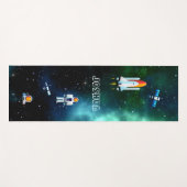 Tapis De Yoga Collage d'astronautes amusants (Devant (Horizontal))