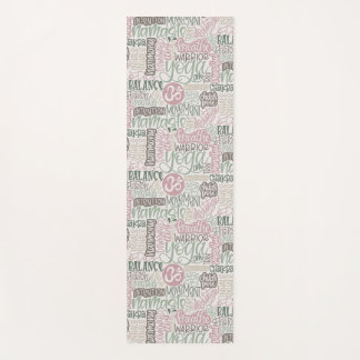Tapis De Yoga Collage de mots de yoga écrits à la main - État d'