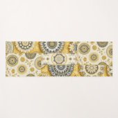Tapis De Yoga Collage Mandala en jaune (Devant (Horizontal))