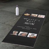 Tapis De Yoga Collage photo de mère noir