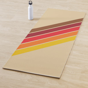Tapis De Yoga Coloré les années 70 80s Retro Racing Stripes