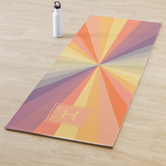 Tapis De Yoga Colorful Pastel Rainbow Monogram (En situation)