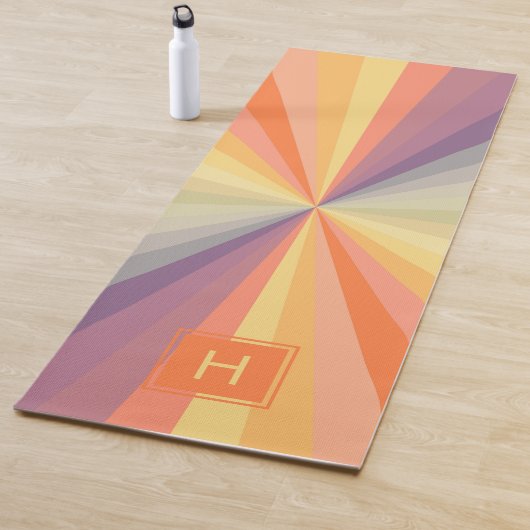 Tapis De Yoga Colorful Pastel Rainbow Monogram (En situation)
