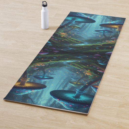 Tapis De Yoga Colorful Peaceful Mushrooms (En situation)