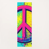 Tapis De Yoga Colorful Retro Peace Sign (Devant)
