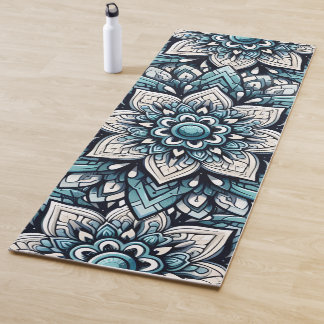 Tapis De Yoga Composition de mandala turquoise