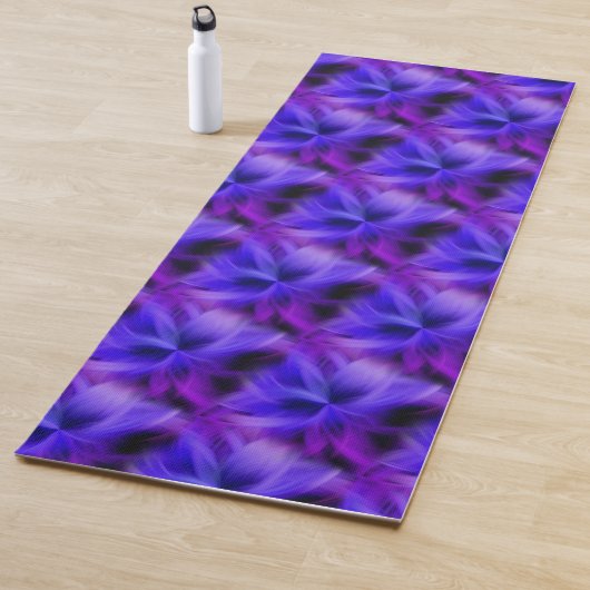 Tapis De Yoga Conception Abstraite Électrique Bleu Et Violet (En situation)