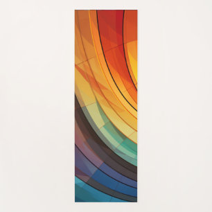 Tapis De Yoga Conception courbe en couleurs arc-en-ciel