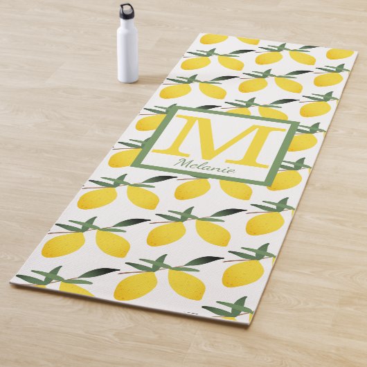 Tapis De Yoga Conception de citron monogramme (En situation)