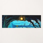 Tapis De Yoga Conception de forêt de l'oeil de fantasy sombre (Devant (Horizontal))