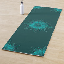 Conception de mandala à feuilles sarcelles sur fon