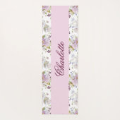 Tapis De Yoga Conception de monogramme de sérénité florale de fl (Dos)