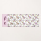 Tapis De Yoga Conception de monogramme de sérénité florale de fl (Devant (Horizontal))