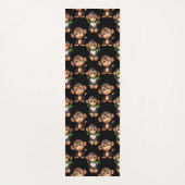 Tapis De Yoga Conception de motif singe noir  (Devant)