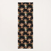Tapis De Yoga Conception de motif singe noir  (Dos)