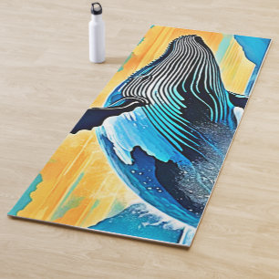 Tapis De Yoga Conception de saut de liberté océanique de baleine