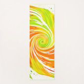Tapis De Yoga Conception de spirale verte et orange (Devant)