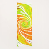 Tapis De Yoga Conception de spirale verte et orange (Dos)