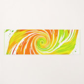 Tapis De Yoga Conception de spirale verte et orange (Devant (Horizontal))