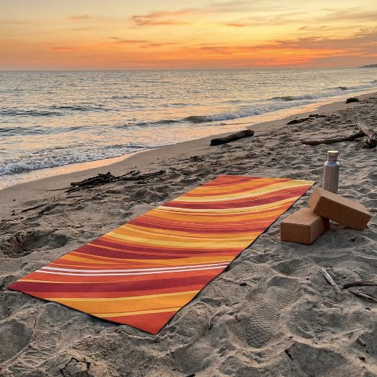 Tapis De Yoga Conception de Tourbillon Rétro - Vagues de Coucher