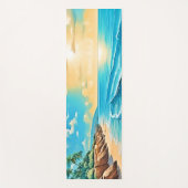 Tapis De Yoga Conception des vagues de plage éclairées (Devant)