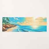 Tapis De Yoga Conception des vagues de plage éclairées (Devant (Horizontal))