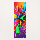 Tapis De Yoga Conception d'explosion de peinture vibrante (Devant)