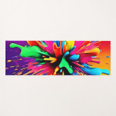 Tapis De Yoga Conception d'explosion de peinture vibrante (Devant (Horizontal))
