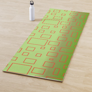 Tapis De Yoga Conception géométrique verte Motif moderne