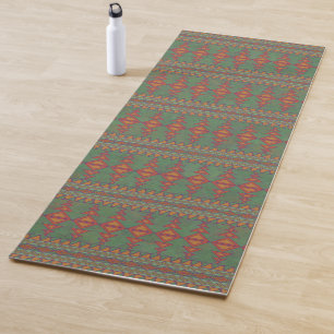 Tapis De Yoga Conception géométrique verte Sagebrush Sud-Ouest