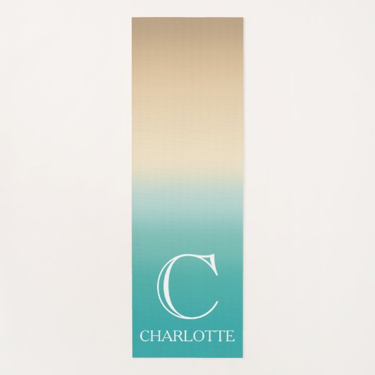 Tapis De Yoga Conception inspirée de la plage avec monogramme et (Devant)