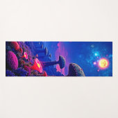 Tapis De Yoga Conception nocturne de la forêt de champignons enc (Devant (Horizontal))