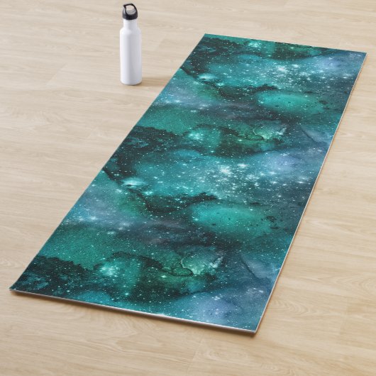 Tapis De Yoga Conception Turquoise de la série Galaxy 6 (En situation)