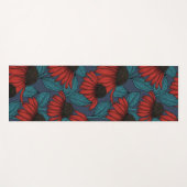 Tapis De Yoga Confleurs rouges (Devant (Horizontal))