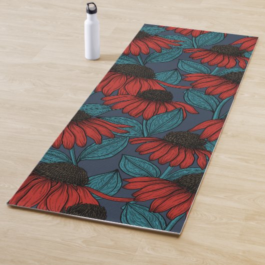Tapis De Yoga Confleurs rouges (En situation)