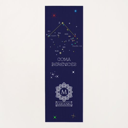 Tapis De Yoga Constellation Coma Berenices de l'hémisphère Nord (Devant)