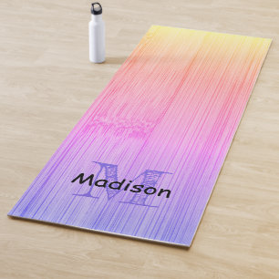 Tapis De Yoga Cool arc-en-ciel couleur bambou imprimé Monogramme