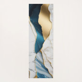 Tapis De Yoga Cool Blanc Turquoise Marbre Pierre Or (Dos)