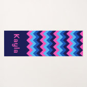 Tapis De Yoga Cool bleu rose Chevron Monogram Yoga Mat (Dos (Horizontal))