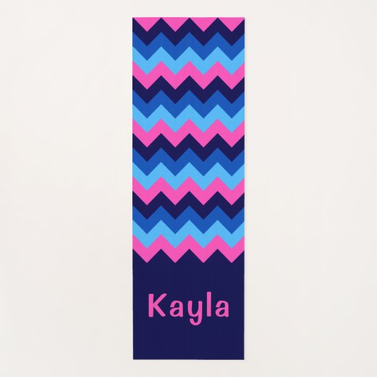 Tapis De Yoga Cool bleu rose Chevron Monogram Yoga Mat (Devant)