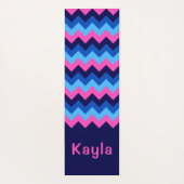 Tapis De Yoga Cool bleu rose Chevron Monogram Yoga Mat (Dos)