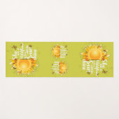 Tapis De Yoga Cool Botanical Sunshine Sunflower (Devant (Horizontal))
