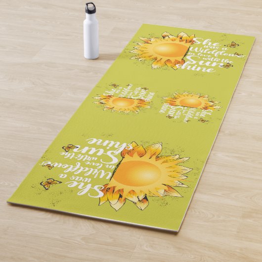 Tapis De Yoga Cool Botanical Sunshine Sunflower (En situation)