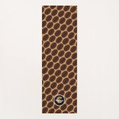 Tapis De Yoga Cool Brown Fèves de café motif Monogramme (Devant)